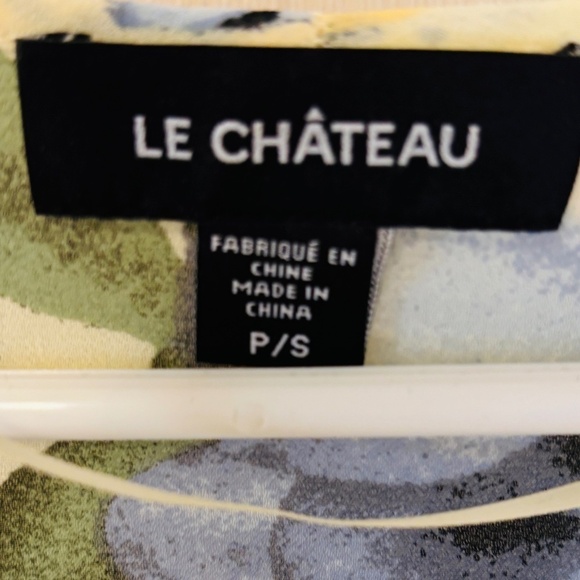 Le Chateau Yellow Floral Spring Time Blouse Sz Small - Picture 6 of 7